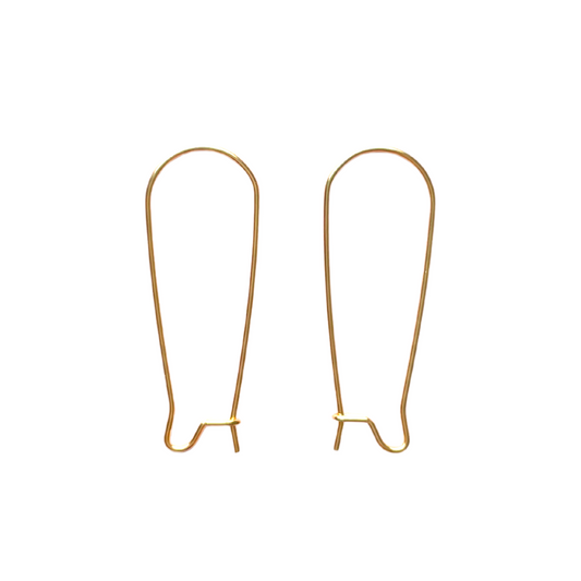 33mm Kidney Hook Gold Stainless Steel (304) Earrings