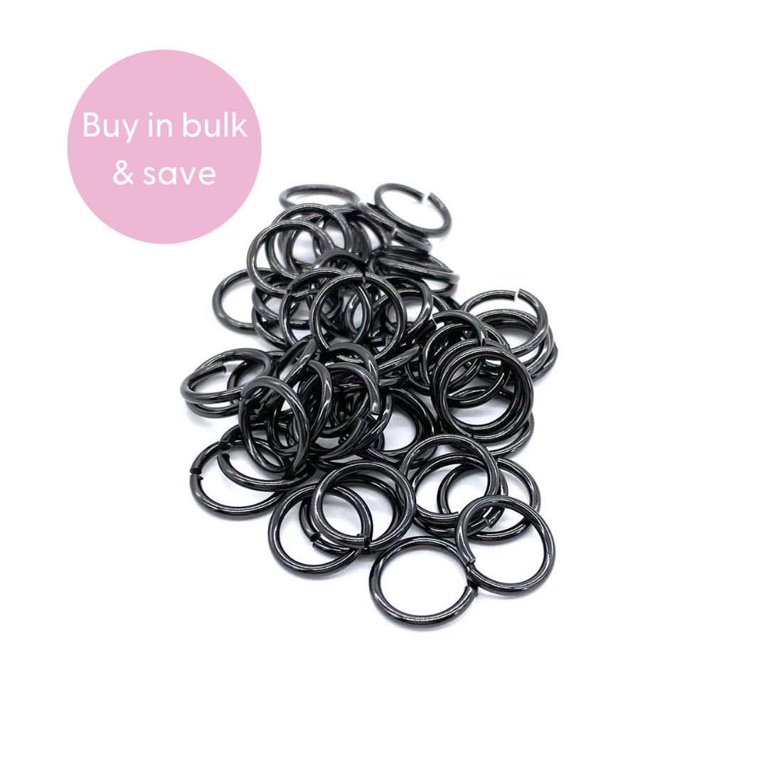 10mm Black Stainless Steel Jump Ring Jewellery Supplies Co