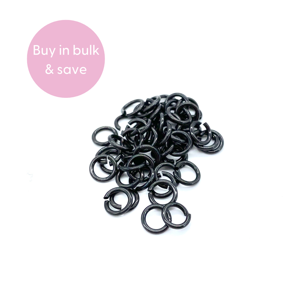 6mm Black Stainless Steel Jump Ring Jewellery Supplies Co