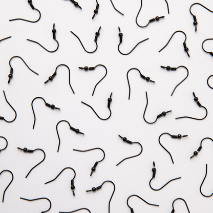 Black Stainless Steel (304) Shepherd Hook Earrings
