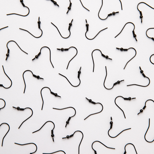 Black Stainless Steel (304) Shepherd Hook Earrings