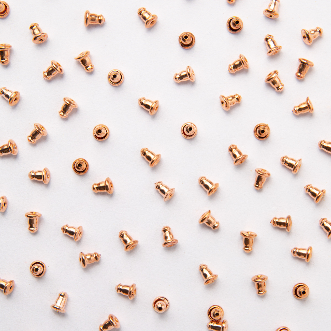 Rose Gold Bullet Earring Backs in Stainless Steel (304)