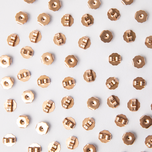 Rose Gold Large Butterfly Stainless Steel (304) Earring Backs - 50 pieces
