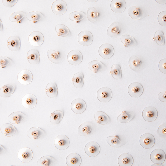 Rose Gold Plastic Disc Earring Backs in Stainless Steel (304)