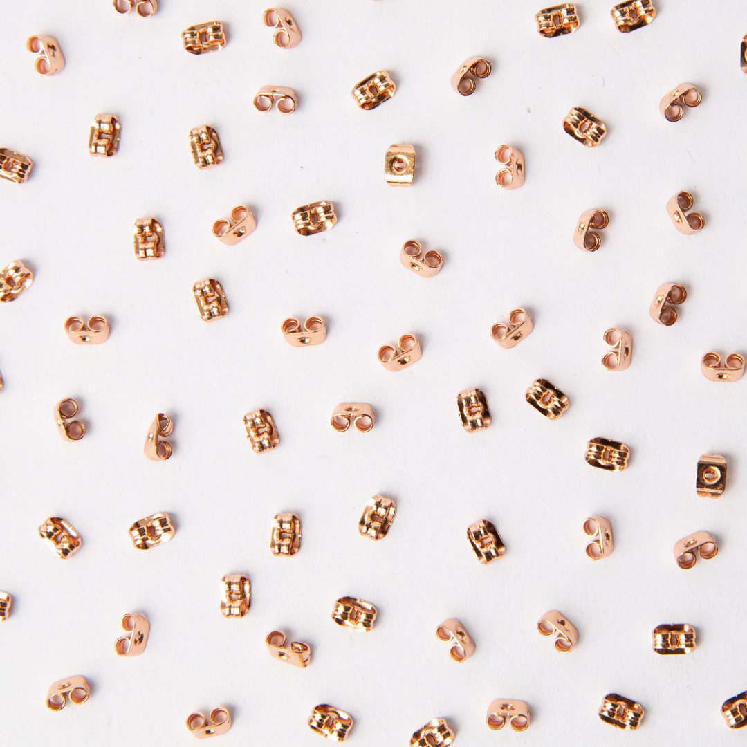 Rose Gold Butterfly Earring Backs in Surgical Steel (316L)