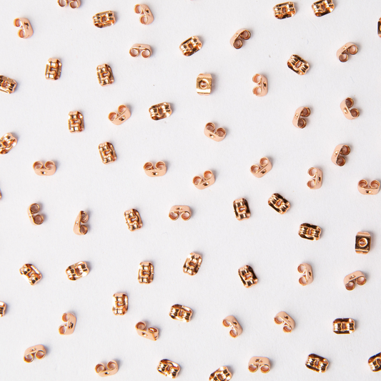 Rose Gold Butterfly Earring Backs in Surgical Steel (316L)