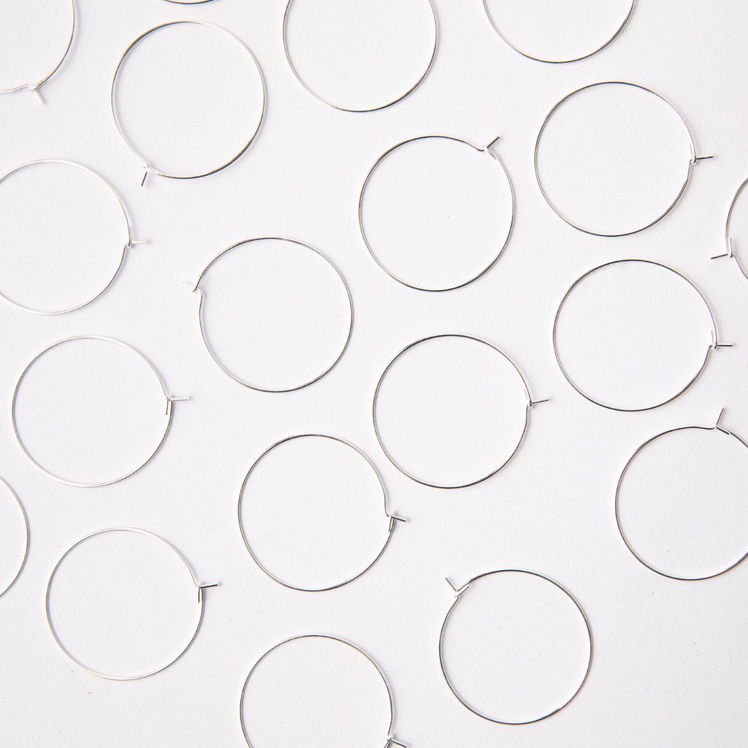 30mm Silver Hoop Earrings in Stainless Steel (304)
