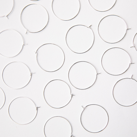 30mm Silver Hoop Earrings in Stainless Steel (304)